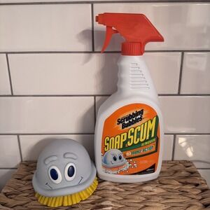 VTG Scrubbing Bubbles Soap Scum Remover Orange 2003 & Promotional Squeeze Toy